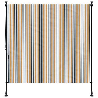Rolgordijn voor buiten 200x270 cm stof en staal geel en wit 3