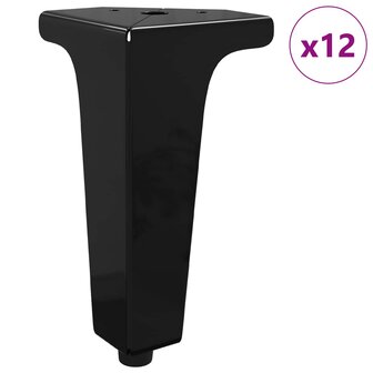 Meubelpoten 12 pcs Zwart 54,1 x 54,1 x 100 mm IJzer 2