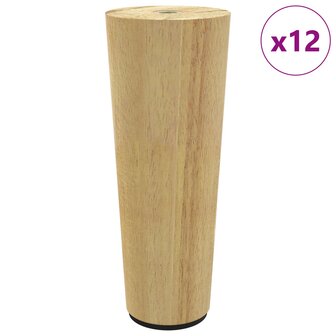 Meubelpoten 12 pcs Bruin &Oslash; 44 x 100 mm Massief Eucalyptus Hout 2