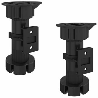 Meubelpoten Verstelbaar 2 pcs Zwart 46 x 46 x 128 mm PP 2