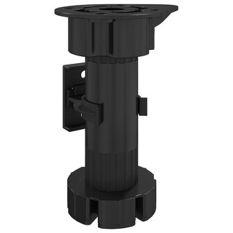 Meubelpoten Verstelbaar 12 pcs Zwart 46 x 46 x 128 mm PP 6