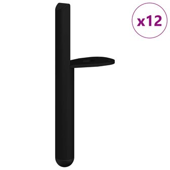 Meubelpoten 12 pcs Zwart 66 x 36 x 160 mm IJzer 2