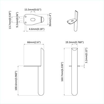 Meubelpoten 12 pcs Zwart 66 x 36 x 160 mm IJzer 9