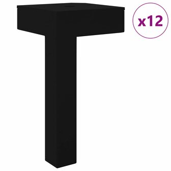 Staande Poten 12 pcs Zwart 57 x 57 x 100 mm IJzer 2