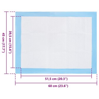 Niet-geweven stof huisdier trainingspad 50 pcs 60 x 45 cm 6