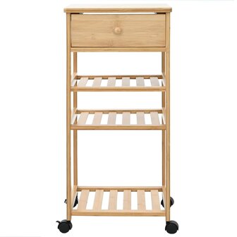 Keukentrolley met Wielen Naturel 37 x 36 x 80 cm Bamboe 4