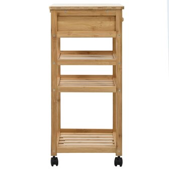 Keukentrolley met Wielen Naturel 37 x 36 x 80 cm Bamboe 5