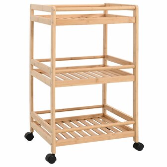 Keukentrolley met Wielen Naturel 46 x 38 x 76 cm Bamboe 2