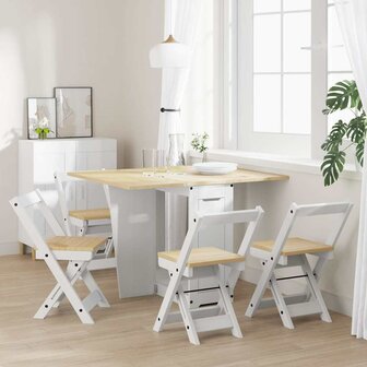 5-delige Eethoek Corona inklapbaar grenenhout wit 3