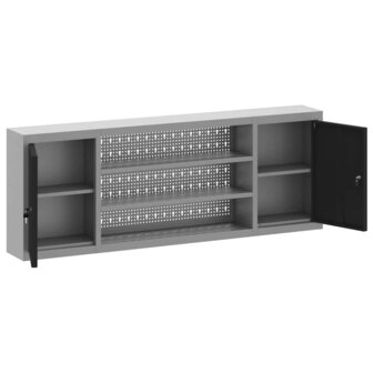 Gereedschapskast met plank Zwart en Grijs 50 x 20 x 55 cm 5