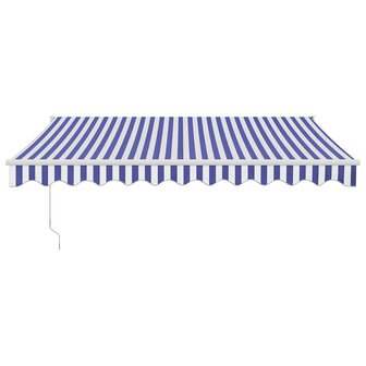Luifel automatisch uitschuifbaar 3x2,5 m blauw en wit 3