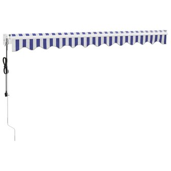 Luifel automatisch uitschuifbaar 3x2,5 m blauw en wit 6