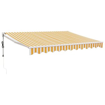 Luifel automatisch uitschuifbaar 3x2,5 m geel en wit 2