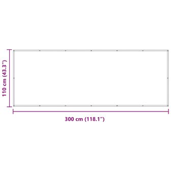 Balkon Scherm Bordeauxrood 110 x 300 cm Oxford Stof 7