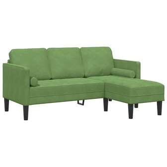Bankstel met kussen Lichtgroen Polyester 2