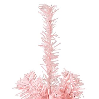 Kunstkerstboom half met standaard smal 210 cm roze 4