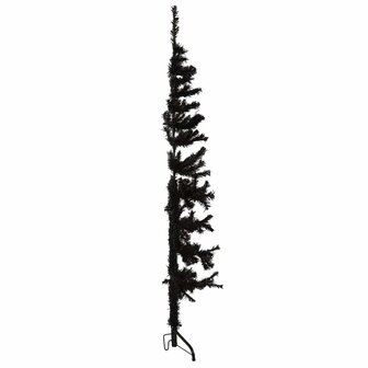 Kunstkerstboom half met standaard smal 150 cm zwart 4