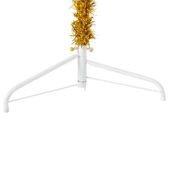 Kunstkerstboom half met standaard smal 150 cm goudkleurig 6