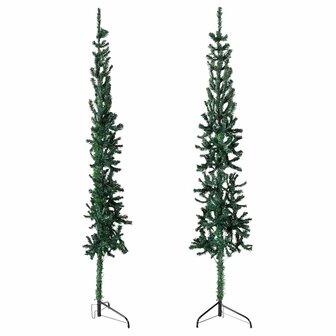 Kunstkerstboom half met standaard smal 120 cm groen 4