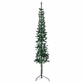 Kunstkerstboom half met standaard smal 150 cm groen 1