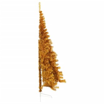 Kunstkerstboom half met standaard 240 cm PET goudkleurig 3