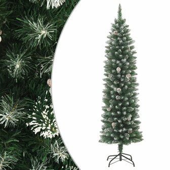 Kunstkerstboom smal met standaard 210 cm PVC 1