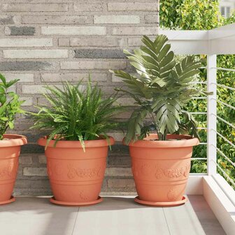 Ronde Bloempot 6 pcs Baksteenrood &Oslash; 26 x 21.5 cm Kunststof 1