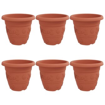 Ronde Bloempot 6 pcs Baksteenrood &Oslash; 26 x 21.5 cm Kunststof 2