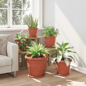 Ronde Bloempot 6 pcs Baksteenrood &Oslash; 26 x 21.5 cm Kunststof 4