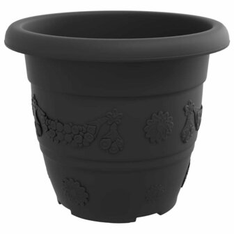 Ronde Bloempot 6 pcs Zwart &Oslash; 26 x 21.5 cm Kunststof 5