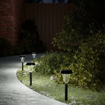 Tuinpadverlichting 12 st solar met grondpennen wit 1