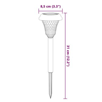 Tuinpadverlichting 12 st solar met grondpennen wit 9