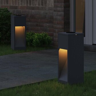 Zonne LED Padverlichting 2 pcs Antraciet Koudgewalst staal 3