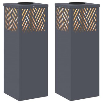 Solar LED Padverlichting 2 pcs Antraciet Koudgewalst staal 2