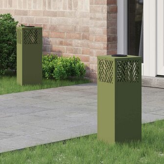 Solar LED Padverlichting 2 pcs Olijf Groen Koudgewalst staal 1