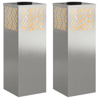Solar LED Padverlichting 2 pcs Zilver Roestvrij staal 2