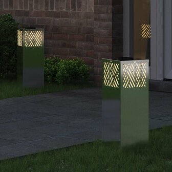 Solar LED Padverlichting 2 pcs Zilver Roestvrij staal 3
