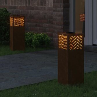 Solar LED Padverlichting 2 pcs Brons Cortenstaal 3