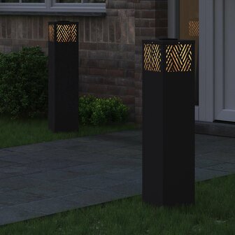 Solar LED Padverlichting 2 pcs Zwart Koudgewalst staal 3