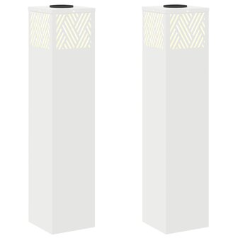 Solar LED Padverlichting 2 pcs Wit Koudgewalst staal 2