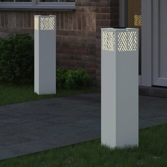 Solar LED Padverlichting 2 pcs Wit Koudgewalst staal 3