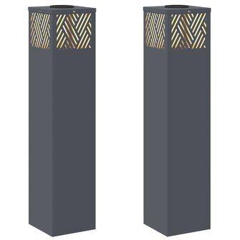 Solar LED Padverlichting 2 pcs Antraciet Koudgewalst staal 2