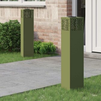 Solar LED Padverlichting 2 pcs Olijf Groen Koudgewalst staal 1