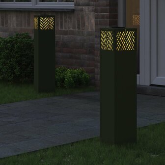 Solar LED Padverlichting 2 pcs Olijf Groen Koudgewalst staal 3