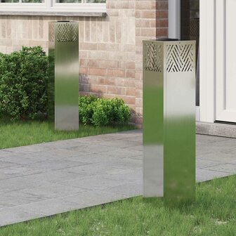 Solar LED Padverlichting 2 pcs Zilver Gegalvaniseerd 1