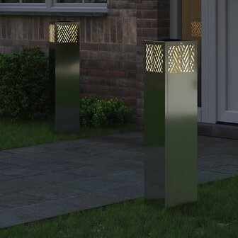 Solar LED Padverlichting 2 pcs Zilver Gegalvaniseerd 3