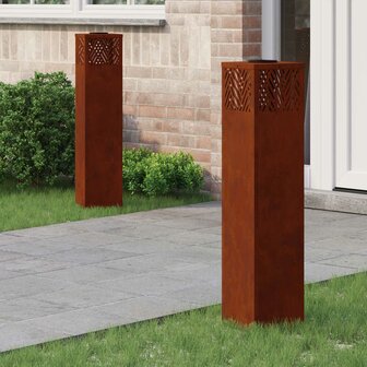 Solar LED Padverlichting 2 pcs Brons Cortenstaal 1