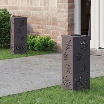 Solar LED Padverlichting 2 pcs Zwart Koudgewalst staal 1