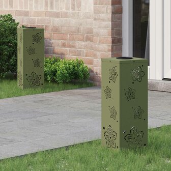 Solar LED Padverlichting 2 pcs Olijf Groen Koudgewalst staal 1