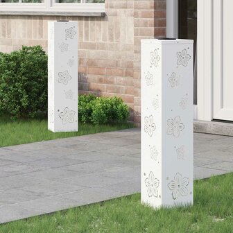 Solar LED Padverlichting 2 pcs Wit Koudgewalst staal 1